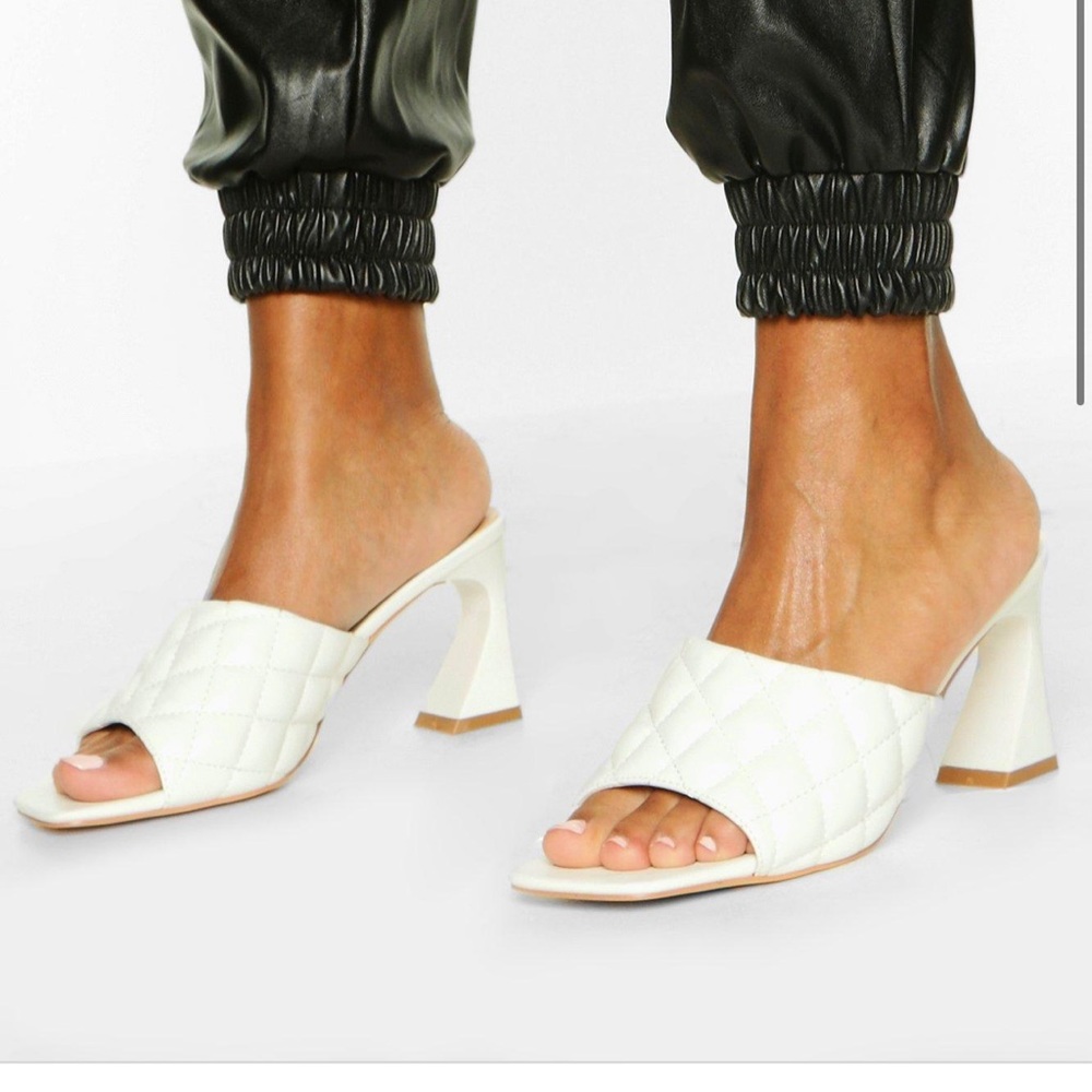 White Quilted Heels